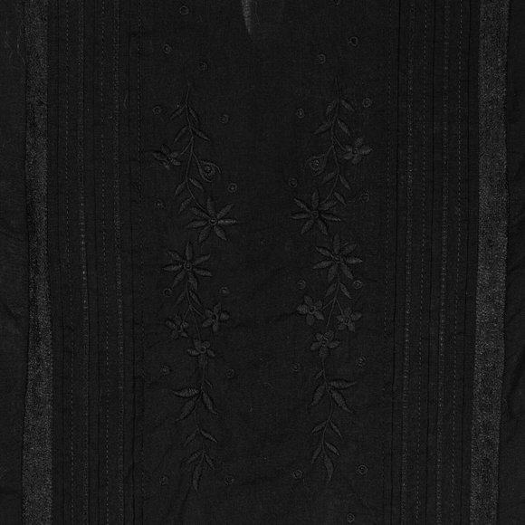 H&M Women's Blouse Black Embroidered Floral Sheer Lace Long Sleeve Shirt Top 4 - Picture 4 of 12